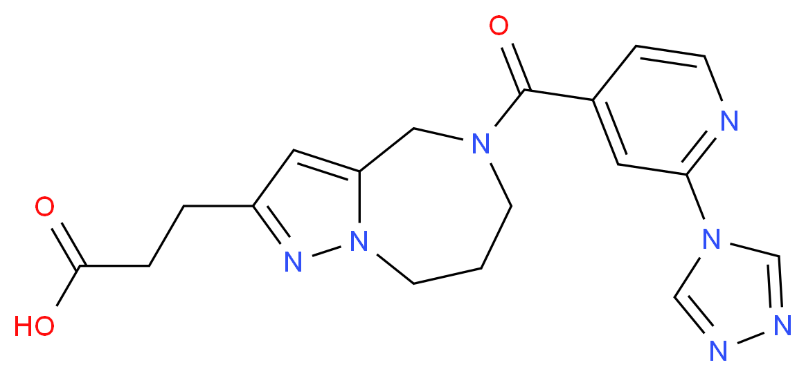 3-{5-[2-(4H-1,2,4-triazol-4-yl)isonicotinoyl]-5,6,7,8-tetrahydro-4H-pyrazolo[1,5-a][1,4]diazepin-2-yl}propanoic acid_Molecular_structure_CAS_)