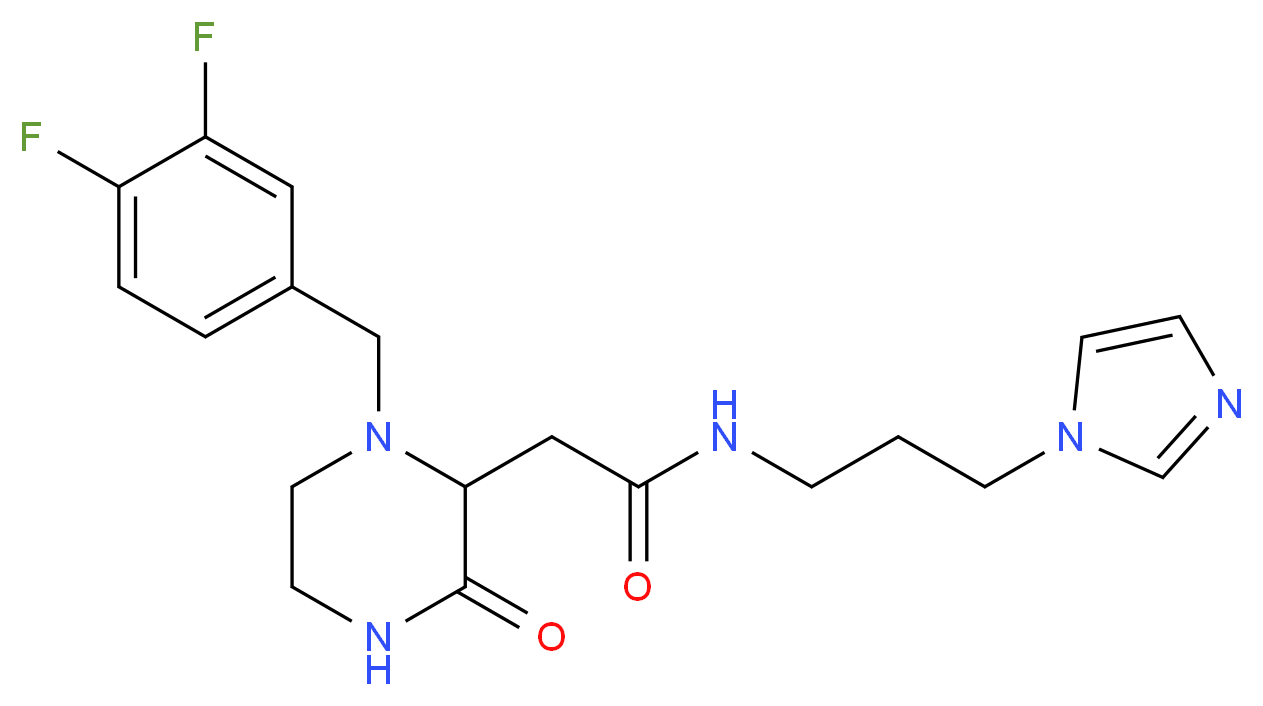 2-[1-(3,4-difluorobenzyl)-3-oxo-2-piperazinyl]-N-[3-(1H-imidazol-1-yl)propyl]acetamide_Molecular_structure_CAS_)
