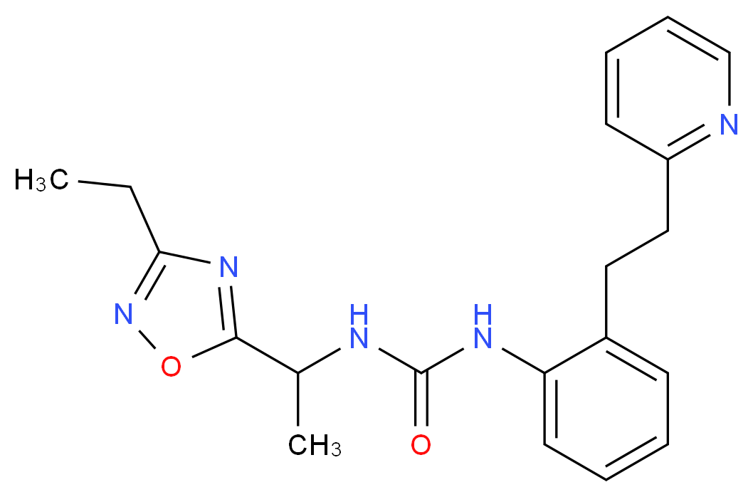 N-[1-(3-ethyl-1,2,4-oxadiazol-5-yl)ethyl]-N'-[2-(2-pyridin-2-ylethyl)phenyl]urea_Molecular_structure_CAS_)