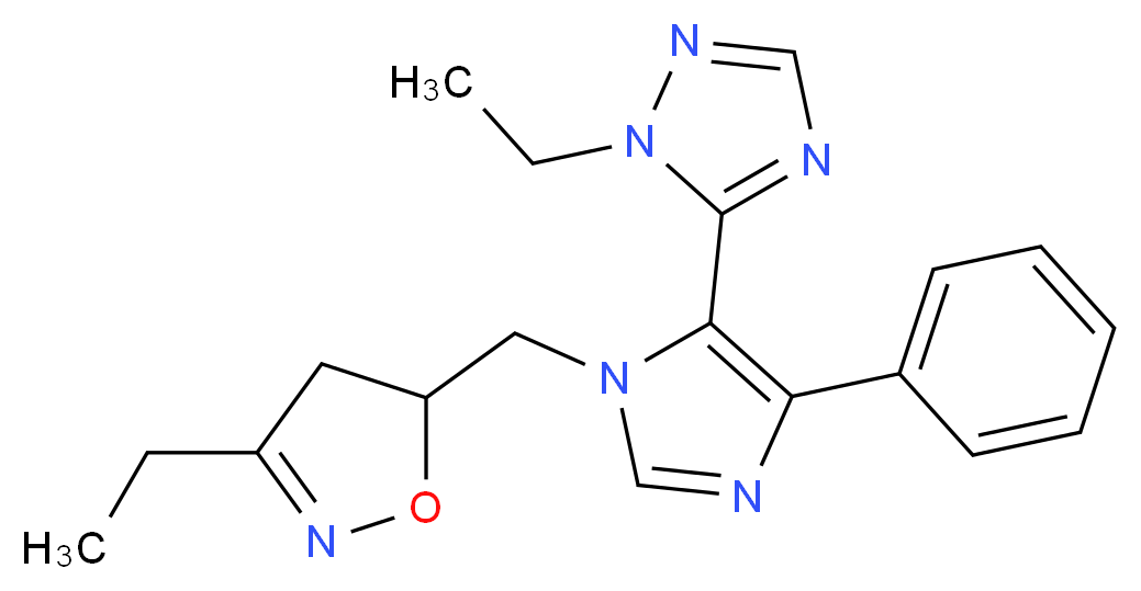 1-ethyl-5-{1-[(3-ethyl-4,5-dihydroisoxazol-5-yl)methyl]-4-phenyl-1H-imidazol-5-yl}-1H-1,2,4-triazole_Molecular_structure_CAS_)