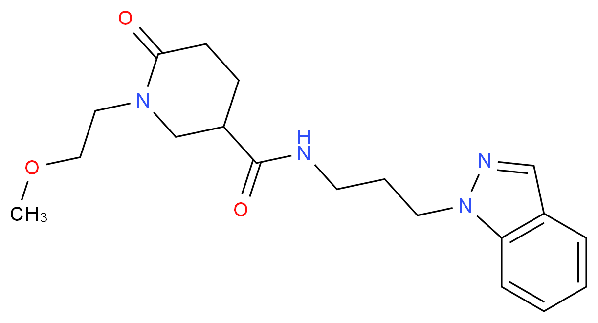 N-[3-(1H-indazol-1-yl)propyl]-1-(2-methoxyethyl)-6-oxo-3-piperidinecarboxamide_Molecular_structure_CAS_)