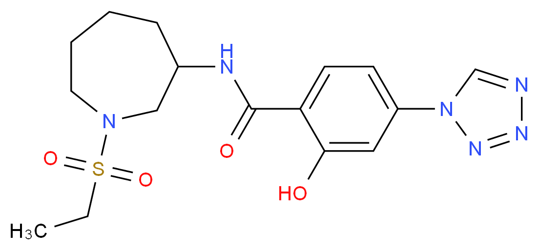 N-[1-(ethylsulfonyl)azepan-3-yl]-2-hydroxy-4-(1H-tetrazol-1-yl)benzamide_Molecular_structure_CAS_)