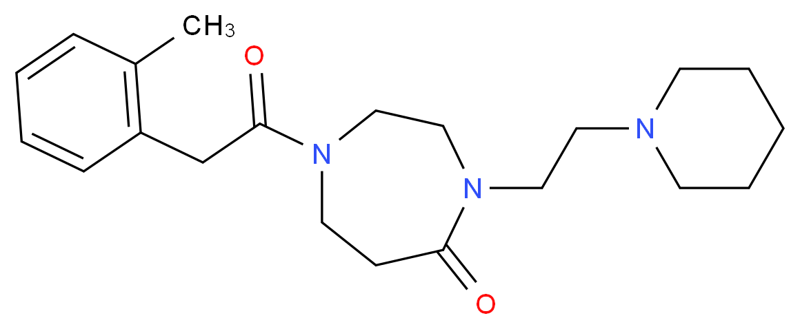 1-[(2-methylphenyl)acetyl]-4-[2-(1-piperidinyl)ethyl]-1,4-diazepan-5-one_Molecular_structure_CAS_)