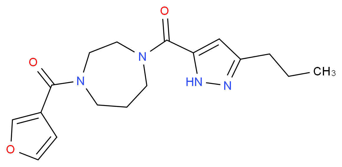 1-(3-furoyl)-4-[(3-propyl-1H-pyrazol-5-yl)carbonyl]-1,4-diazepane_Molecular_structure_CAS_)