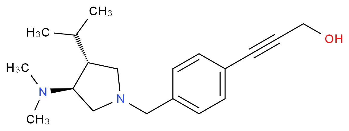 3-(4-{[(3S*,4R*)-3-(dimethylamino)-4-isopropylpyrrolidin-1-yl]methyl}phenyl)prop-2-yn-1-ol_Molecular_structure_CAS_)
