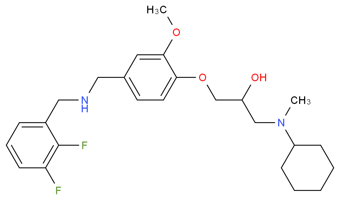 1-[cyclohexyl(methyl)amino]-3-(4-{[(2,3-difluorobenzyl)amino]methyl}-2-methoxyphenoxy)-2-propanol_Molecular_structure_CAS_)