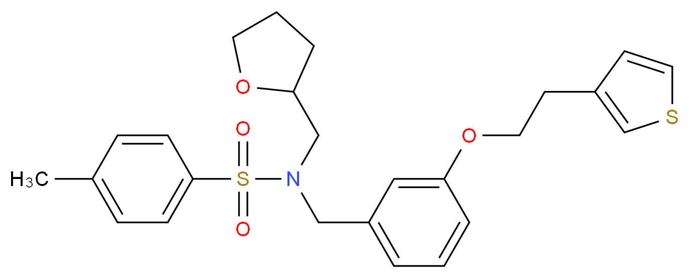4-methyl-N-(tetrahydro-2-furanylmethyl)-N-{3-[2-(3-thienyl)ethoxy]benzyl}benzenesulfonamide_Molecular_structure_CAS_)
