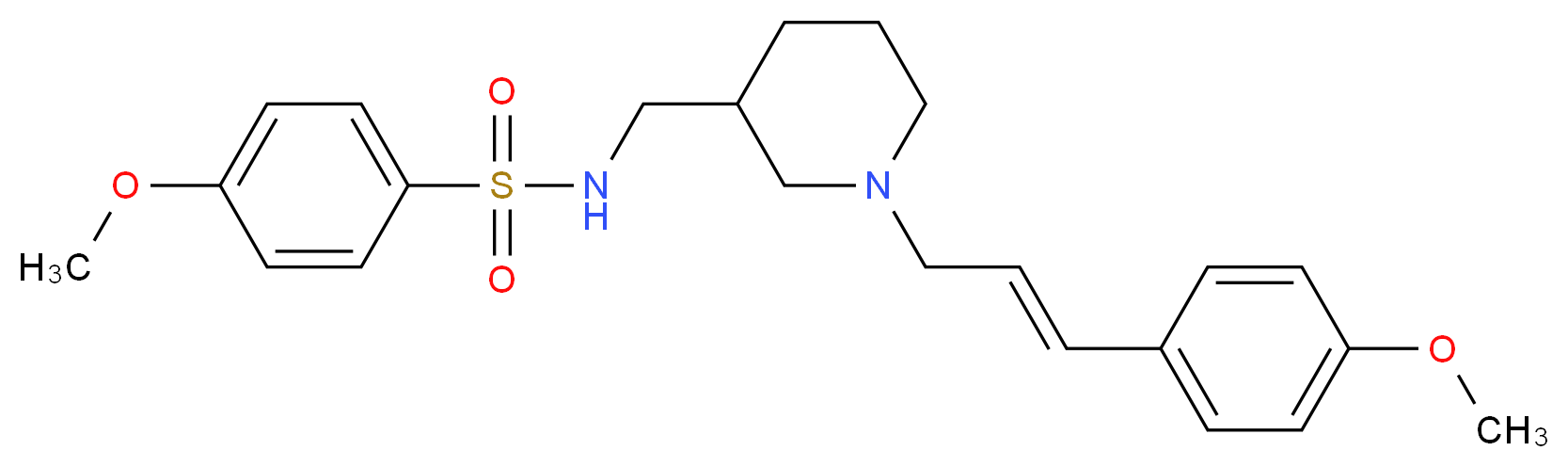 4-methoxy-N-({1-[(2E)-3-(4-methoxyphenyl)-2-propen-1-yl]-3-piperidinyl}methyl)benzenesulfonamide_Molecular_structure_CAS_)