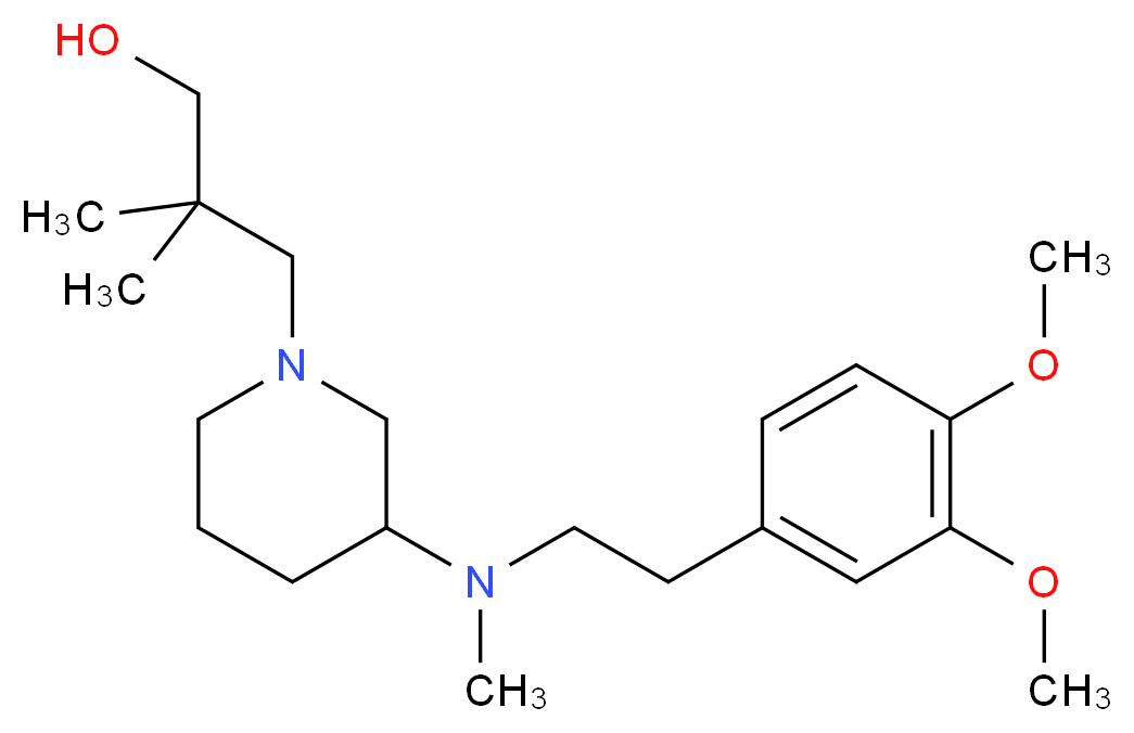 3-{3-[[2-(3,4-dimethoxyphenyl)ethyl](methyl)amino]-1-piperidinyl}-2,2-dimethyl-1-propanol_Molecular_structure_CAS_)