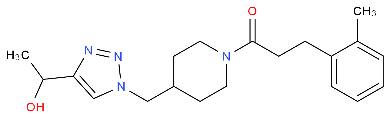 1-[1-({1-[3-(2-methylphenyl)propanoyl]-4-piperidinyl}methyl)-1H-1,2,3-triazol-4-yl]ethanol_Molecular_structure_CAS_)