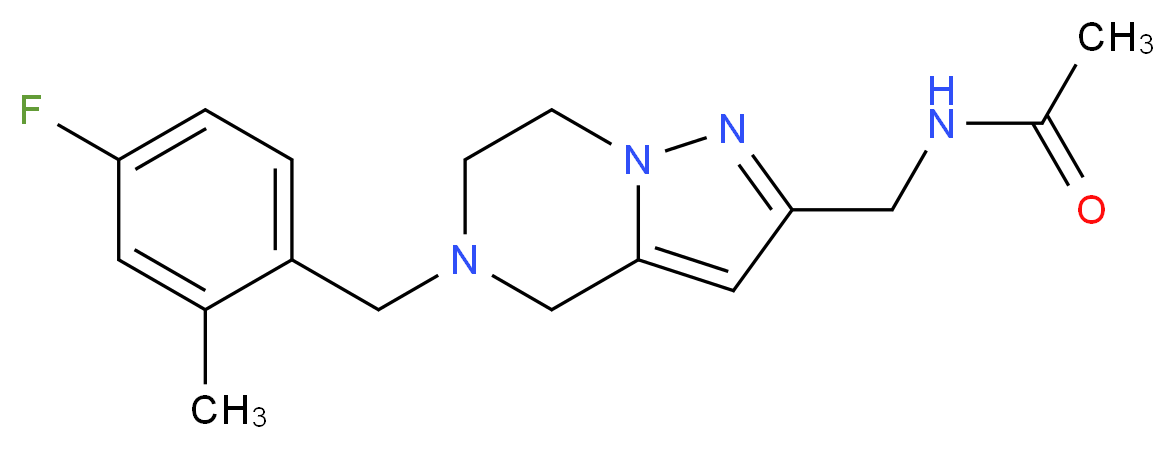 N-{[5-(4-fluoro-2-methylbenzyl)-4,5,6,7-tetrahydropyrazolo[1,5-a]pyrazin-2-yl]methyl}acetamide_Molecular_structure_CAS_)