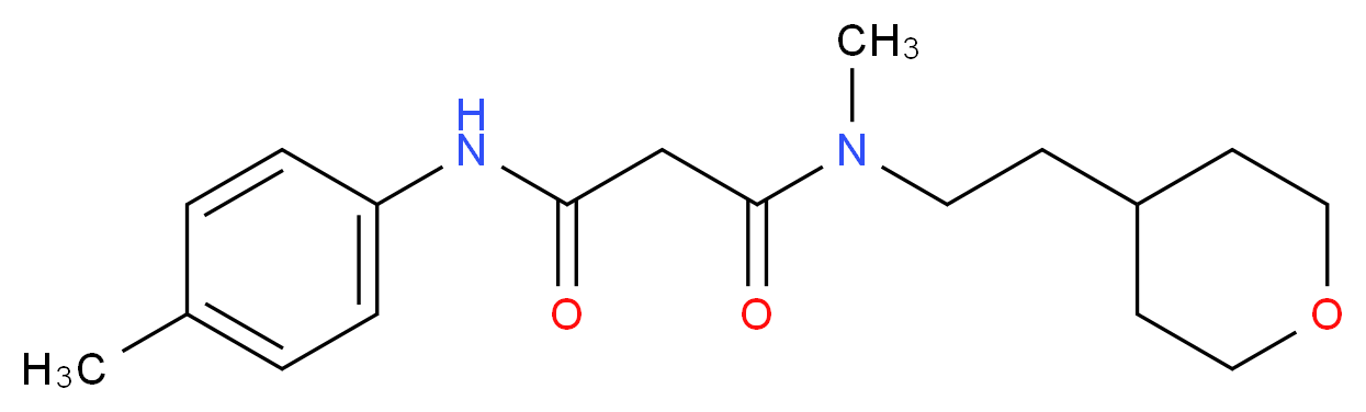 N-methyl-N'-(4-methylphenyl)-N-[2-(tetrahydro-2H-pyran-4-yl)ethyl]malonamide_Molecular_structure_CAS_)