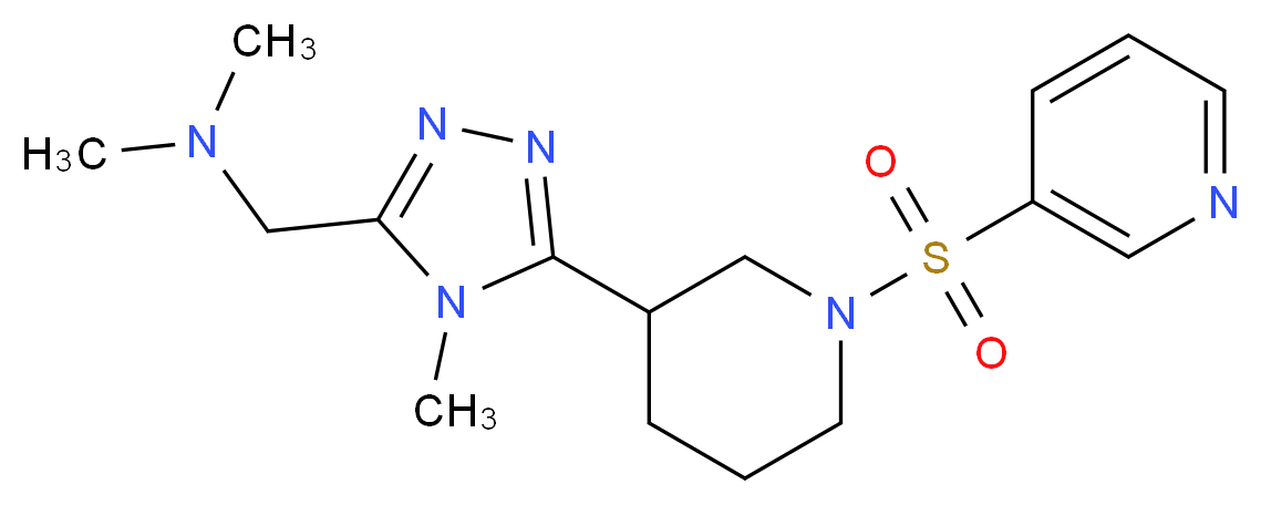 N,N-dimethyl-1-{4-methyl-5-[1-(pyridin-3-ylsulfonyl)piperidin-3-yl]-4H-1,2,4-triazol-3-yl}methanamine_Molecular_structure_CAS_)