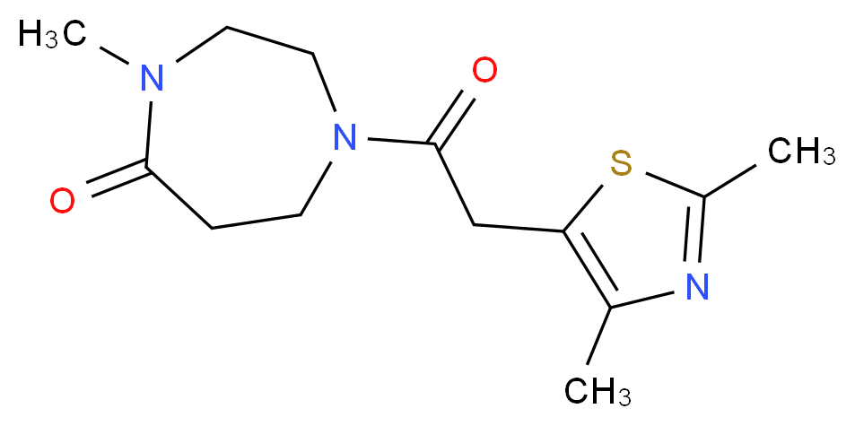 1-[(2,4-dimethyl-1,3-thiazol-5-yl)acetyl]-4-methyl-1,4-diazepan-5-one_Molecular_structure_CAS_)