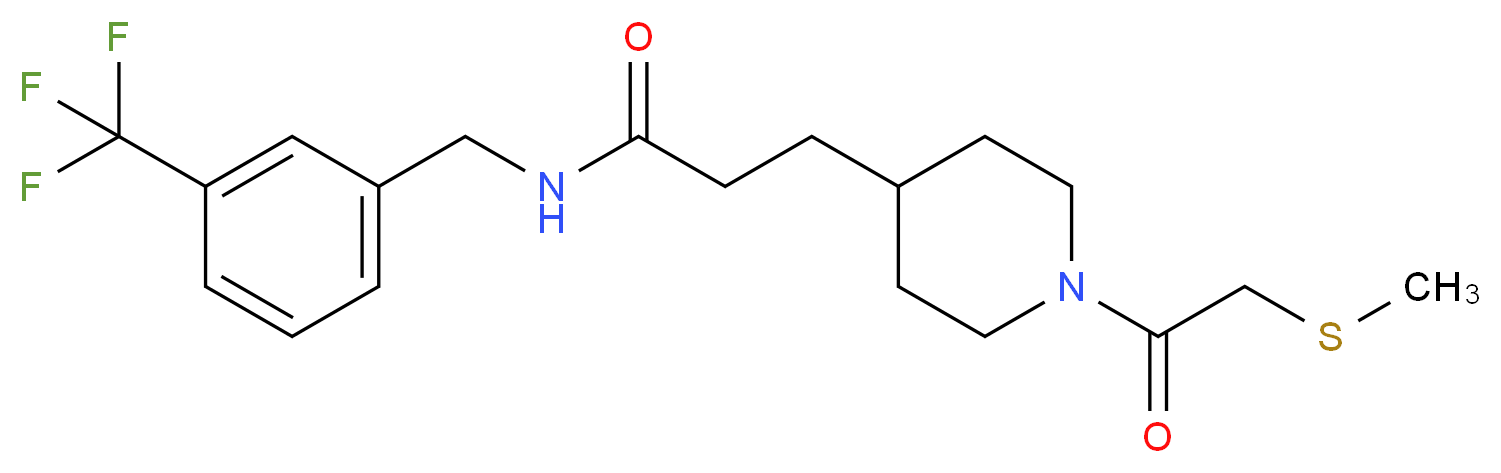 3-{1-[(methylthio)acetyl]-4-piperidinyl}-N-[3-(trifluoromethyl)benzyl]propanamide_Molecular_structure_CAS_)