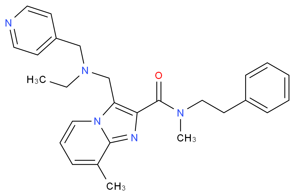 3-{[ethyl(4-pyridinylmethyl)amino]methyl}-N,8-dimethyl-N-(2-phenylethyl)imidazo[1,2-a]pyridine-2-carboxamide_Molecular_structure_CAS_)