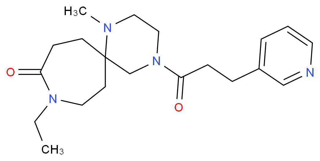 9-ethyl-1-methyl-4-[3-(3-pyridinyl)propanoyl]-1,4,9-triazaspiro[5.6]dodecan-10-one_Molecular_structure_CAS_)