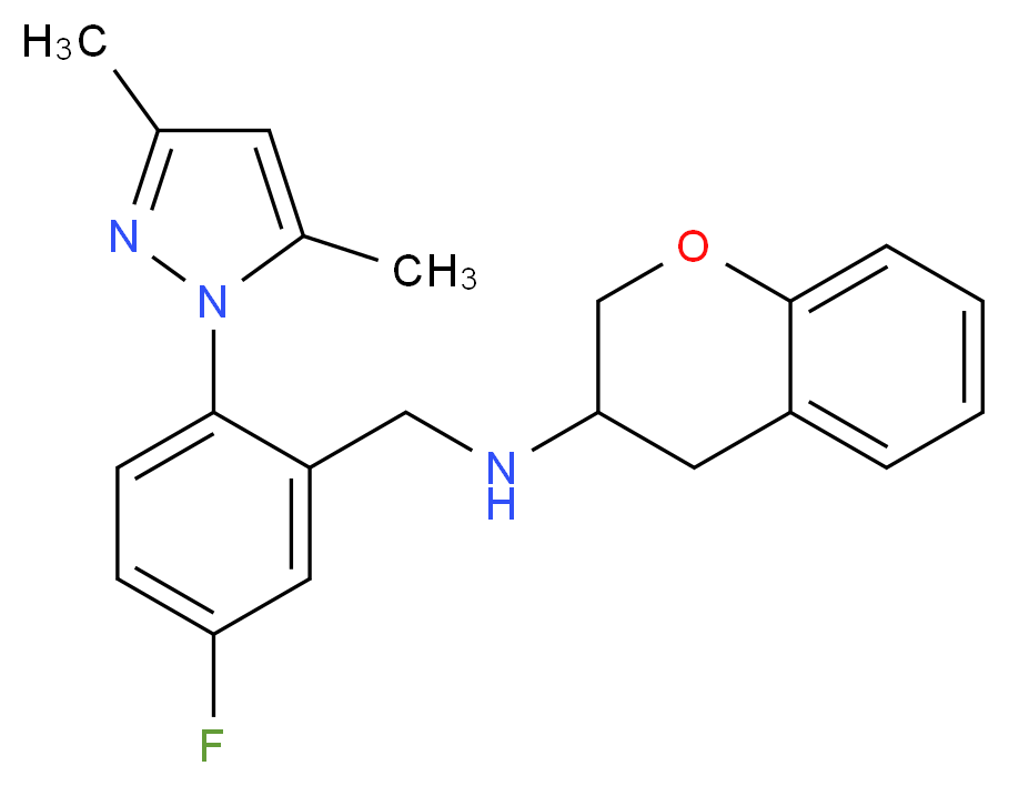 3,4-dihydro-2H-chromen-3-yl[2-(3,5-dimethyl-1H-pyrazol-1-yl)-5-fluorobenzyl]amine_Molecular_structure_CAS_)