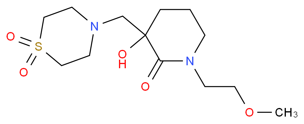 3-[(1,1-dioxidothiomorpholin-4-yl)methyl]-3-hydroxy-1-(2-methoxyethyl)piperidin-2-one_Molecular_structure_CAS_)