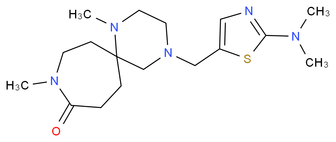4-{[2-(dimethylamino)-1,3-thiazol-5-yl]methyl}-1,9-dimethyl-1,4,9-triazaspiro[5.6]dodecan-10-one_Molecular_structure_CAS_)