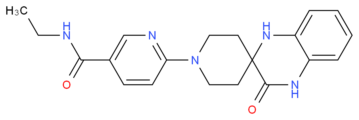 N-ethyl-6-(3'-oxo-3',4'-dihydro-1H,1'H-spiro[piperidine-4,2'-quinoxalin]-1-yl)nicotinamide_Molecular_structure_CAS_)