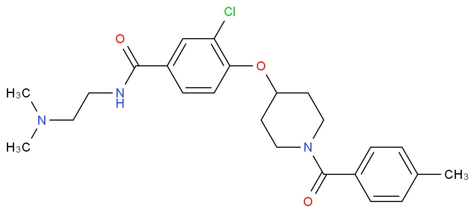 3-chloro-N-[2-(dimethylamino)ethyl]-4-{[1-(4-methylbenzoyl)-4-piperidinyl]oxy}benzamide_Molecular_structure_CAS_)
