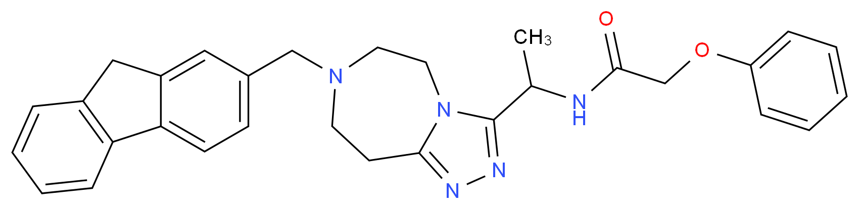 N-{1-[7-(9H-fluoren-2-ylmethyl)-6,7,8,9-tetrahydro-5H-[1,2,4]triazolo[4,3-d][1,4]diazepin-3-yl]ethyl}-2-phenoxyacetamide_Molecular_structure_CAS_)