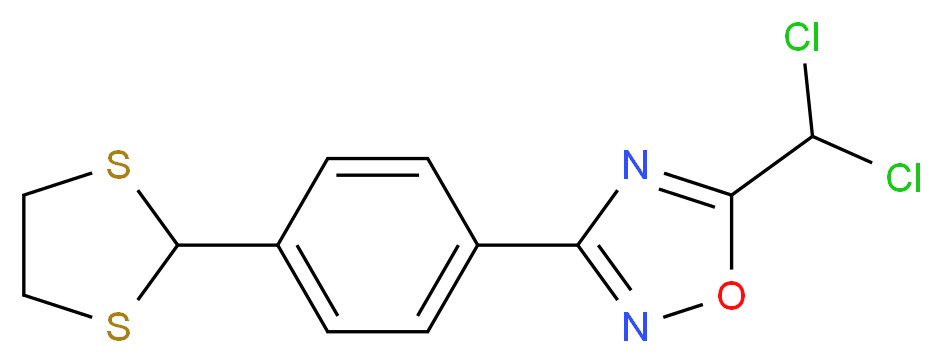 5-(dichloromethyl)-3-[4-(1,3-dithiolan-2-yl)phenyl]-1,2,4-oxadiazole_Molecular_structure_CAS_)