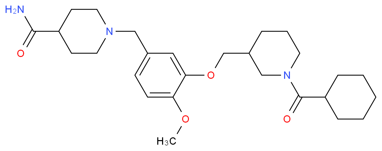 1-(3-{[1-(cyclohexylcarbonyl)-3-piperidinyl]methoxy}-4-methoxybenzyl)-4-piperidinecarboxamide_Molecular_structure_CAS_)