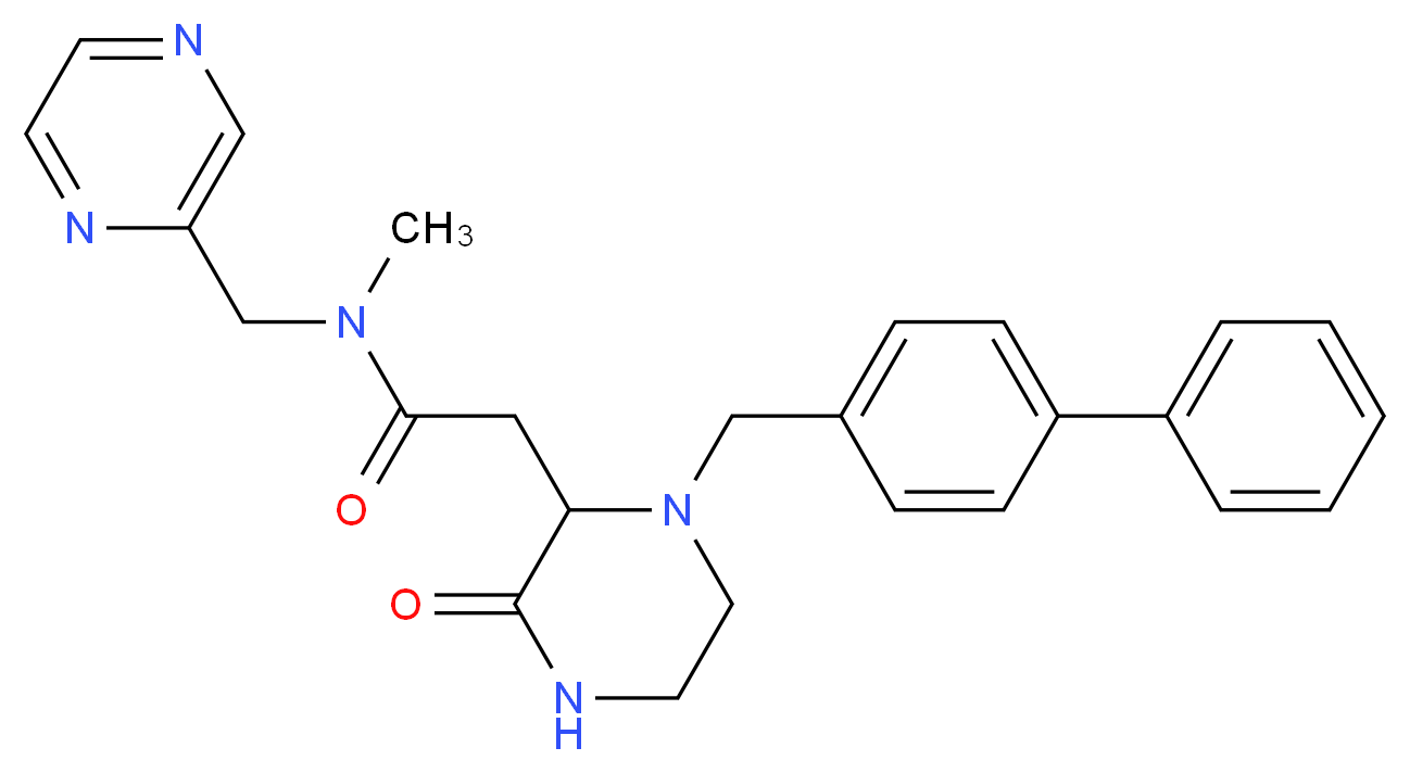 2-[1-(4-biphenylylmethyl)-3-oxo-2-piperazinyl]-N-methyl-N-(2-pyrazinylmethyl)acetamide_Molecular_structure_CAS_)