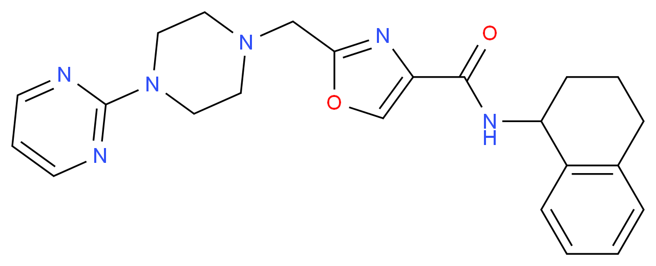 2-{[4-(2-pyrimidinyl)-1-piperazinyl]methyl}-N-(1,2,3,4-tetrahydro-1-naphthalenyl)-1,3-oxazole-4-carboxamide_Molecular_structure_CAS_)