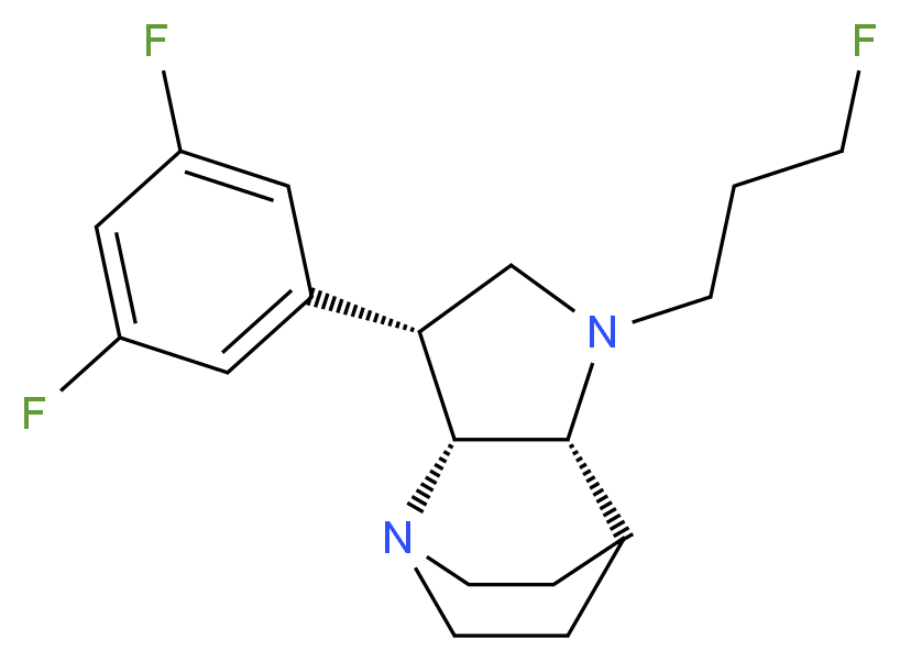 (3R*,3aR*,7aR*)-3-(3,5-difluorophenyl)-1-(3-fluoropropyl)octahydro-4,7-ethanopyrrolo[3,2-b]pyridine_Molecular_structure_CAS_)