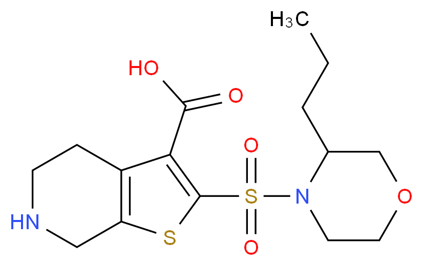 2-[(3-propylmorpholin-4-yl)sulfonyl]-4,5,6,7-tetrahydrothieno[2,3-c]pyridine-3-carboxylic acid_Molecular_structure_CAS_)