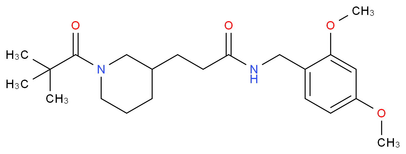 N-(2,4-dimethoxybenzyl)-3-[1-(2,2-dimethylpropanoyl)piperidin-3-yl]propanamide_Molecular_structure_CAS_)
