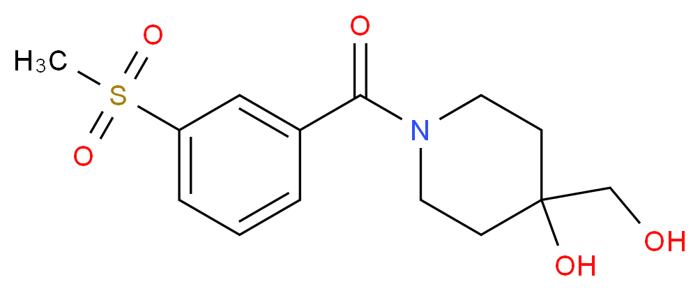 4-(hydroxymethyl)-1-[3-(methylsulfonyl)benzoyl]piperidin-4-ol_Molecular_structure_CAS_)
