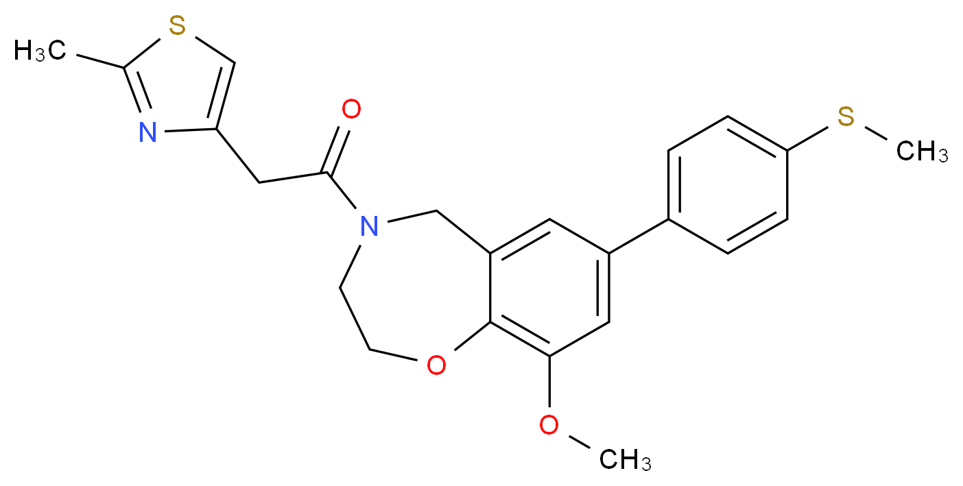 9-methoxy-4-[(2-methyl-1,3-thiazol-4-yl)acetyl]-7-[4-(methylthio)phenyl]-2,3,4,5-tetrahydro-1,4-benzoxazepine_Molecular_structure_CAS_)