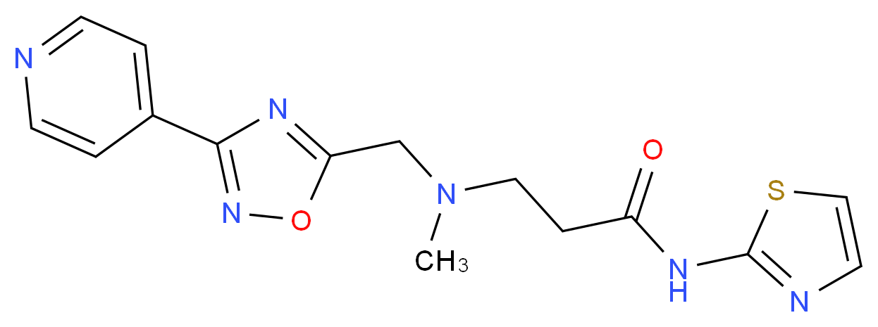 3-{methyl[(3-pyridin-4-yl-1,2,4-oxadiazol-5-yl)methyl]amino}-N-1,3-thiazol-2-ylpropanamide_Molecular_structure_CAS_)