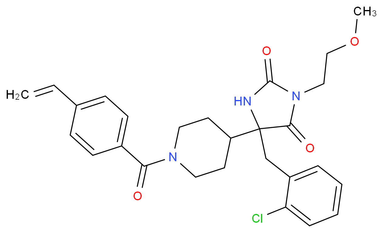 5-(2-chlorobenzyl)-3-(2-methoxyethyl)-5-[1-(4-vinylbenzoyl)-4-piperidinyl]-2,4-imidazolidinedione_Molecular_structure_CAS_)