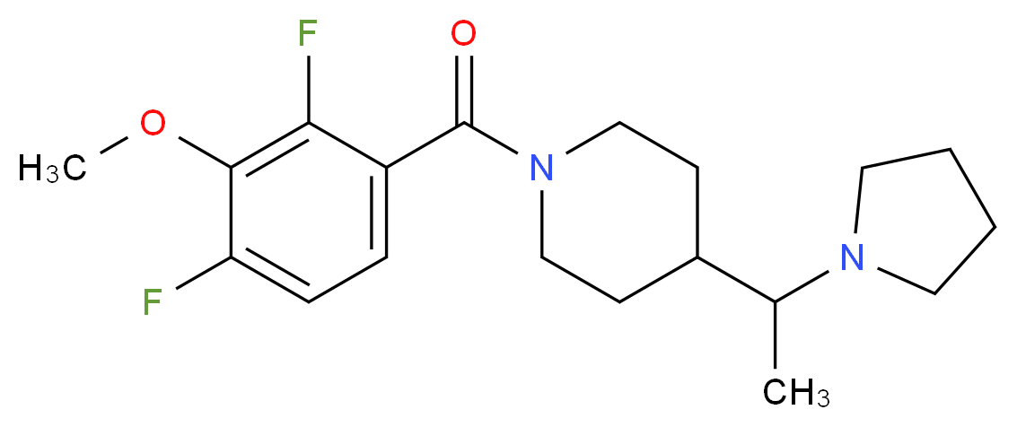 1-(2,4-difluoro-3-methoxybenzoyl)-4-[1-(1-pyrrolidinyl)ethyl]piperidine_Molecular_structure_CAS_)