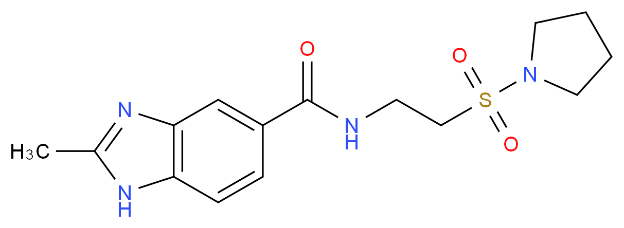 2-methyl-N-[2-(pyrrolidin-1-ylsulfonyl)ethyl]-1H-benzimidazole-5-carboxamide_Molecular_structure_CAS_)