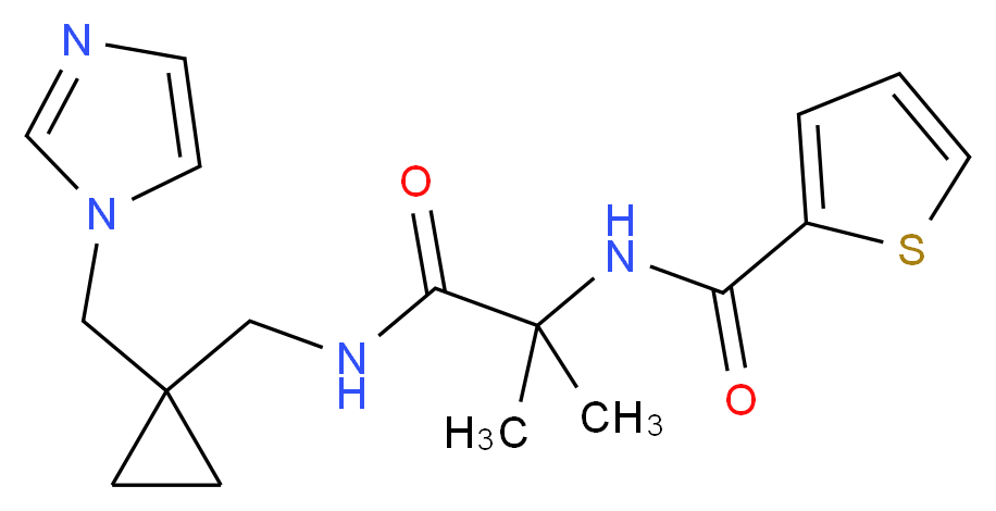 N-[2-({[1-(1H-imidazol-1-ylmethyl)cyclopropyl]methyl}amino)-1,1-dimethyl-2-oxoethyl]thiophene-2-carboxamide_Molecular_structure_CAS_)
