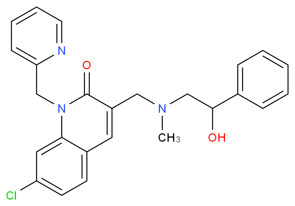 7-chloro-3-{[(2-hydroxy-2-phenylethyl)(methyl)amino]methyl}-1-(2-pyridinylmethyl)-2(1H)-quinolinone_Molecular_structure_CAS_)