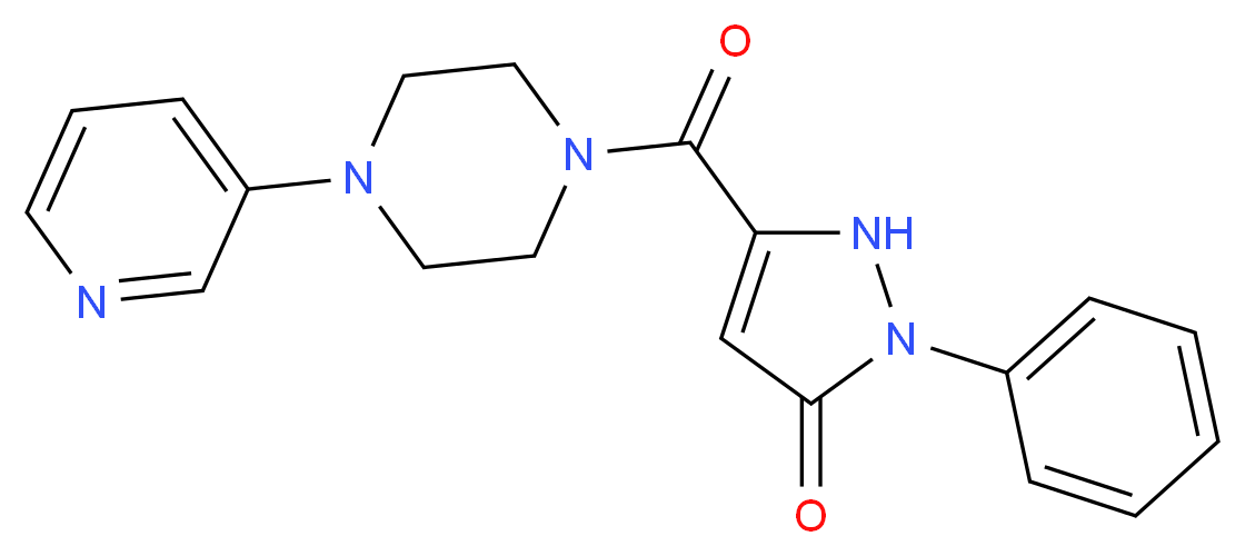 2-phenyl-5-{[4-(3-pyridinyl)-1-piperazinyl]carbonyl}-1,2-dihydro-3H-pyrazol-3-one_Molecular_structure_CAS_)
