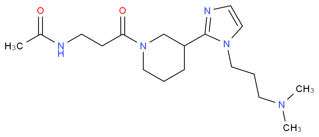 N-[3-(3-{1-[3-(dimethylamino)propyl]-1H-imidazol-2-yl}piperidin-1-yl)-3-oxopropyl]acetamide (non-preferred name)_Molecular_structure_CAS_)