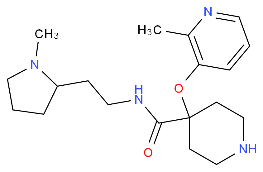 4-[(2-methylpyridin-3-yl)oxy]-N-[2-(1-methylpyrrolidin-2-yl)ethyl]piperidine-4-carboxamide_Molecular_structure_CAS_)