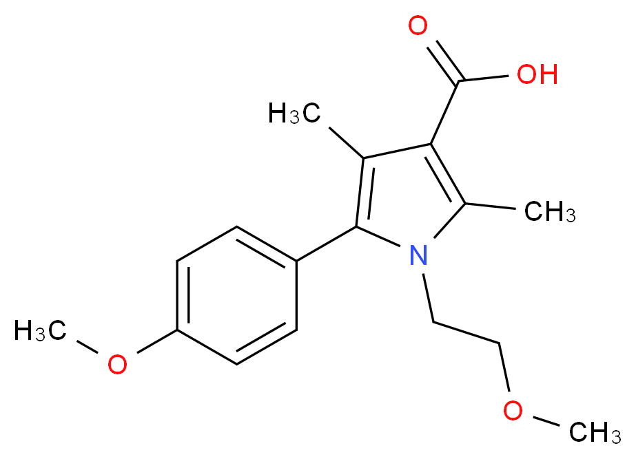 1-(2-Methoxyethyl)-5-(4-methoxyphenyl)-2,4-dimethyl-1H-pyrrole-3-carboxylic acid_Molecular_structure_CAS_)