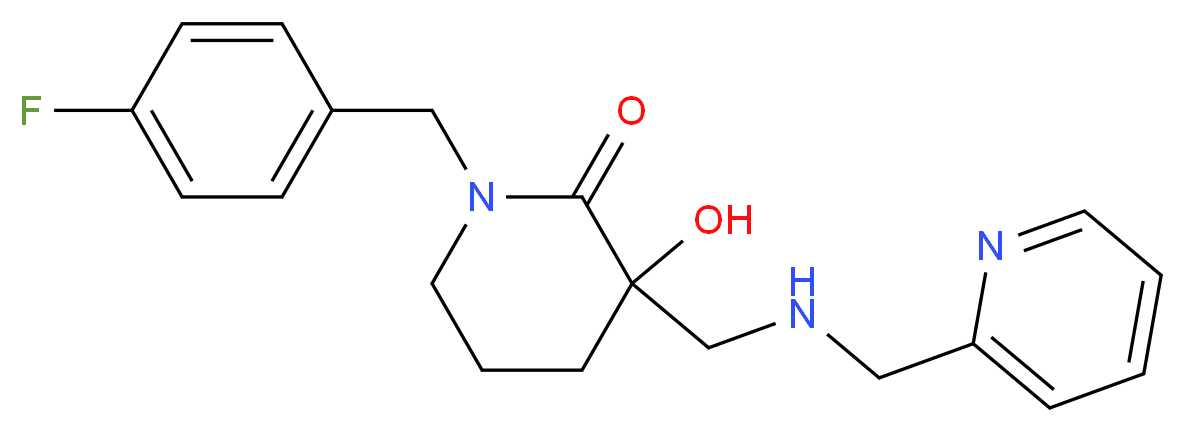 1-(4-fluorobenzyl)-3-hydroxy-3-{[(2-pyridinylmethyl)amino]methyl}-2-piperidinone_Molecular_structure_CAS_)