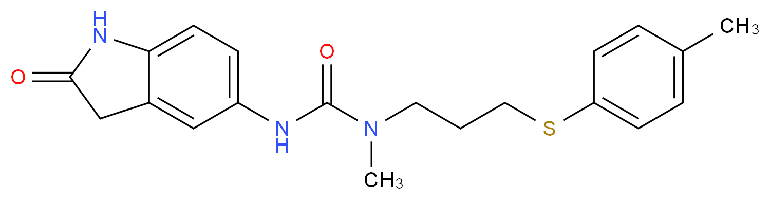 N-methyl-N-{3-[(4-methylphenyl)thio]propyl}-N'-(2-oxo-2,3-dihydro-1H-indol-5-yl)urea_Molecular_structure_CAS_)