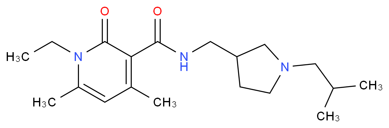 1-ethyl-N-[(1-isobutylpyrrolidin-3-yl)methyl]-4,6-dimethyl-2-oxo-1,2-dihydropyridine-3-carboxamide_Molecular_structure_CAS_)