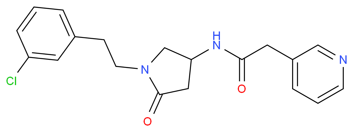 N-{1-[2-(3-chlorophenyl)ethyl]-5-oxo-3-pyrrolidinyl}-2-(3-pyridinyl)acetamide_Molecular_structure_CAS_)